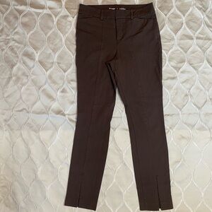 Old Navy - Brown Slim Fit High Rise Split Hem Trousers